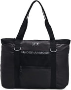 Under Armour Womens Studio Packable Tote Bag, (001) Black / / Metallic Gun Metal, One Size Fits Most