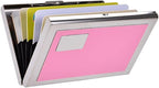 EASTNIGHTS RFID Credit Card Holder Metal Wallet Stainless Steel and Pu Leather Credit Card Protector Case (pink)