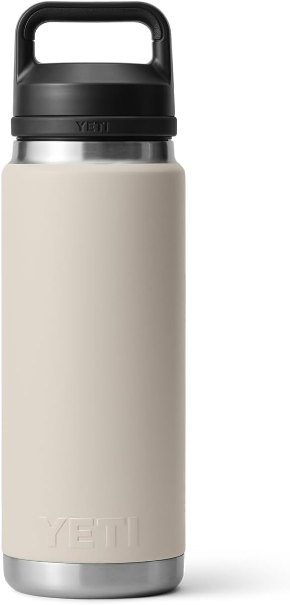 YETI Rambler 26 oz Bottle, Leakproof, Vacuum Insulated, Stainless Steel with Chug Cap, Cape Taupe