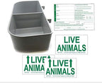 Kennel Travel Kit for Pets - Hook-On Dish & Live Animal Labels (Large)