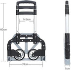 Lightweight Portable Folding Hand Truck - Durable Aluminum Trolley for Effortless Luggage, Grocery, and Shopping Transport