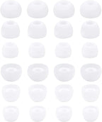 12 Pairs Silicone Replacement Earbud Ear Buds Tips Compatible with 3.8mm to 5.5mm Nozzle Earbuds Earphones, S/M/L White