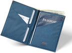 Allett Travel Wallet, Indigo Blue | Nylon, Thin Bifold, RFID Blocking, Minimalistic, Front Pocket | Holds Up To 10 Cards & Passport | For Men & Women