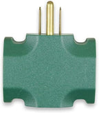OSKOS 3 Outlet Adapter, 3 Prong Plug Extender, Heavy-Duty Grounded Power Tap, 3 Way Splitter Adapter, T-Shape Design, 10 Pack.