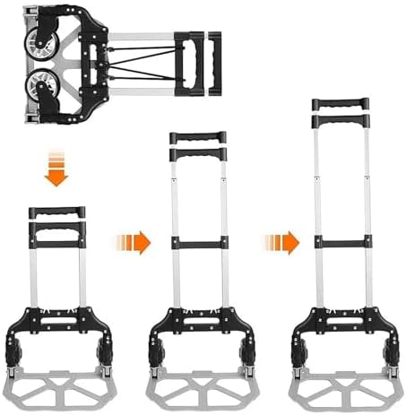 Heavy Duty Folding Hand Truck Collapsible Utility Cart with Wheels for Luggage Cargo & Household Shopping Portable Trolley for Easy Transport