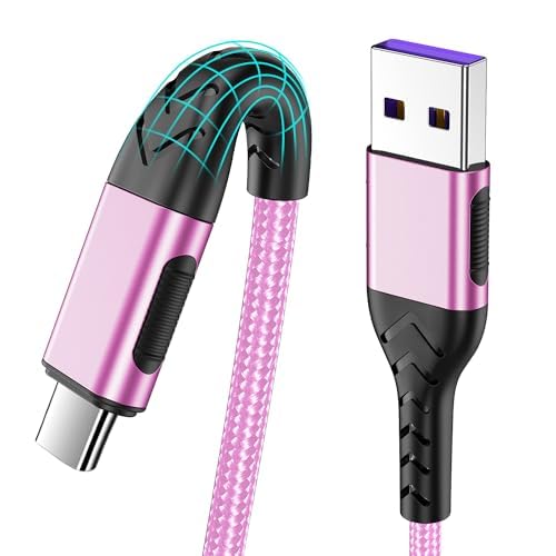 Durcord USB C Cable,2Pack 6ft Fast USB Type C Charging Cable for Android/Phone/Pad/Laptop, Type C Charger Braided USB Cable Compatible with iPhone 15 Pro/Plus/Max/Android/Phone/Pad Rose Gold
