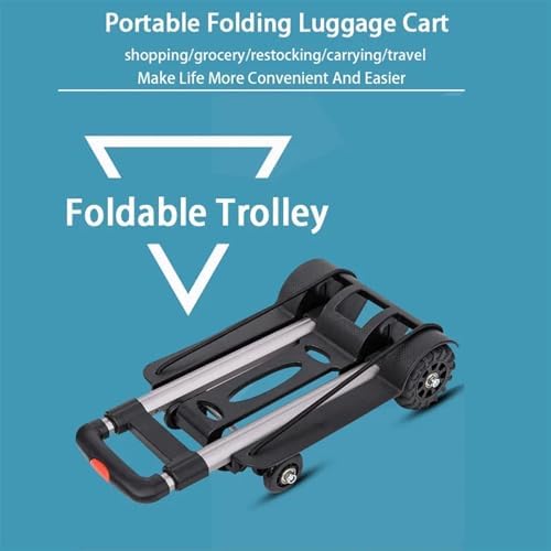Heavy Duty Folding Hand Truck Portable Trolley Cart for Luggage & Shopping Foldable Sack Wheel Barrow for Home Use Travel & Moving Lightweight Design