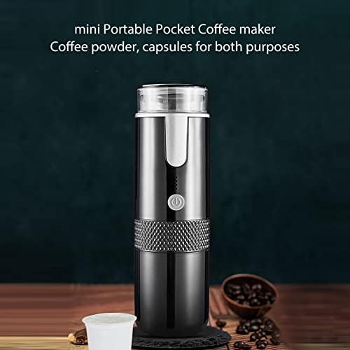 Portable Coffee Machine, Compact and Rechargeable, Extracts Delicious Pure Coffee, Compatible with for K Cup Capsules and Ground Coffee, Easy to Use for Travel and More