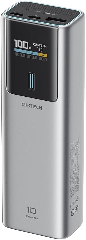 CUKTECH 90W Power Bank 15,000mAh, Airline Approved Portable Charger with Smart TFT Display, 3-Port Fast Charging Battery Pack for MacBook Pro/Air, iPhone 17/16/15, Galaxy S26/25/S24, Pixel 10/9/8