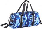 mezhsa Kids Overnight Duffle Bag Girls Boys Sports Gym Bag with Shoe Compartment Wet Pocket Camouflage travel bag (Blue)