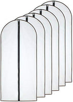 HomeClean Hanging Garment Bag (Set of 6) Lightweight Clear Full Zipper Black Dress Bags PEVA Garment Breathable Bags Cover for Closet Clothes Storage (24'' X 60'', Black)
