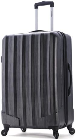 Rockland Santa Fe Hardside Spinner Wheel Luggage Set, Carbon, 3-Piece Set (20/24/28)