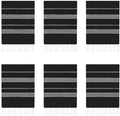 HAVLULAND Turkish Beach Towels Oversized -100% Turkish Cotton Super Soft Lightweight - Absorbent and Quick Drying Bath Towel - Sand Free Beach Towel - Turkish Towels for Adults (Black, 12 Pack)
