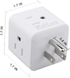 Multi Plug Outlet Splitter, USHANLIN 4 Way Electrical Outlet Extender 3 Prong Mini Travel Wall Plug for Office Home Dorm