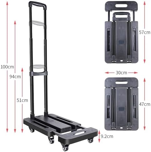Heavy Duty Folding Hand Truck Cart Portable Trolley for Camping Luggage Home Travel Compact Foldable Design for Easy Storage & Transport