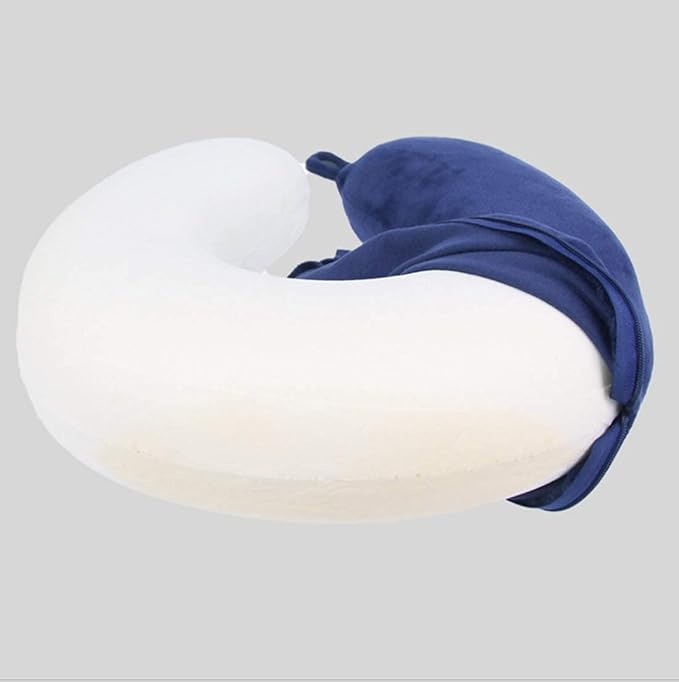 GDEOUP Travel Pillow - Memory Foam Neck Pillow Support Pillow,Luxury Compact & Lightweight Quick Pack for Camping,Sleeping Rest Cushion (Navy Blue)