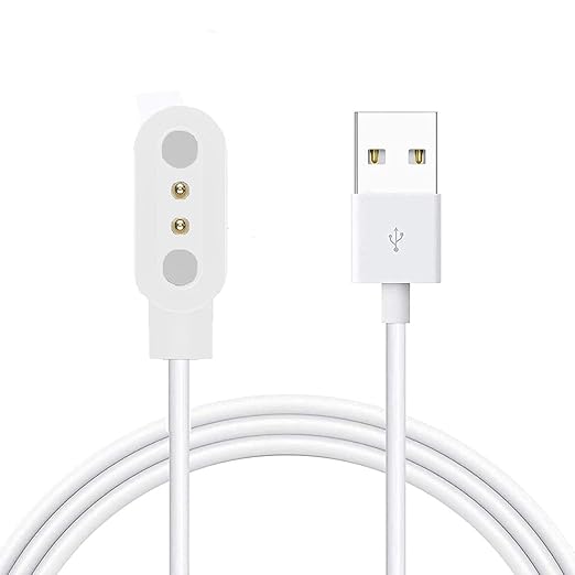 Lamshaw Compatible with Letsfit EW1 Charger, Magnetic USB Charging Cable Replacement Charger Cable Compatible with Letsfit EW1 / ID207 Smartwatch/TOZO S2 / AOKESI 1.69'' Smart Watch (White)