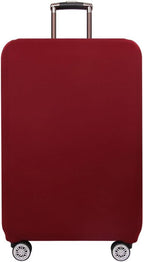 Morbuy Luggage Cover for Suitcase, Modern Solid Color Business Suitcase Cover Protector Fit 18-32 Inch Luggage, Baggage Covers with Zipper for Travel (S(18-21inch suitcase),Claret)