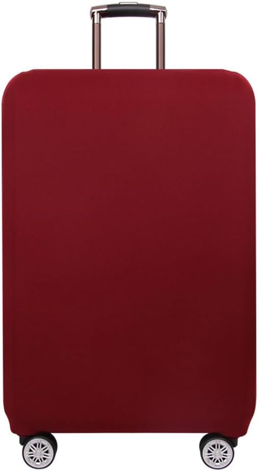 Morbuy Luggage Cover for Suitcase, Modern Solid Color Business Suitcase Cover Protector Fit 18-32 Inch Luggage, Baggage Covers with Zipper for Travel (M(22-24inch suitcase),Claret)
