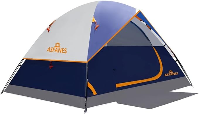 ASFANES Sundome Camping Tent with Rainfly, 2/4/6/10 Person Tent Sets Up in 10 Mins, Weatherproof Shelter for Camping, Festivals, Backyard, Sleepovers, & More
