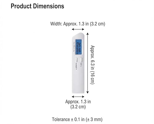 Digital Luggage Scale for Travel - Portable Handheld Weight Scale for Suitcases & Bags - 110lbs/50kg Capacity with LCD Display - 2 AAA Batteries Included (White)
