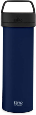 ESPRO Go P0 Ultralight French Press Coffee Maker for Travel, Vacuum Insulated Stainless Steel, 16 Ounces, Blue