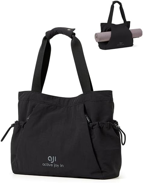 Gym Tote Bag for Women, Lightweight Yoga Mat Bag with Wet Dry Storage Pocket & Multi Pockets
