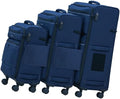 TACH LITE Samba Softside 3 Piece Luggage Set 20/24/28 Inch | Connectable Suitcases with Spinner Wheels | Lightweight Travel Suitcase with Wheels Carry On & Checked Bags | Luggage Set (Navy Blue)