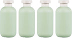 ASEVAT 6.7oz 4Pcs Green Plastic Refillable Travel Shampoo and Conditioner Bottles Plastic Refillable Travel Shampoo Bottles with Flip Cap Shampoo and Conditioner Dispenser