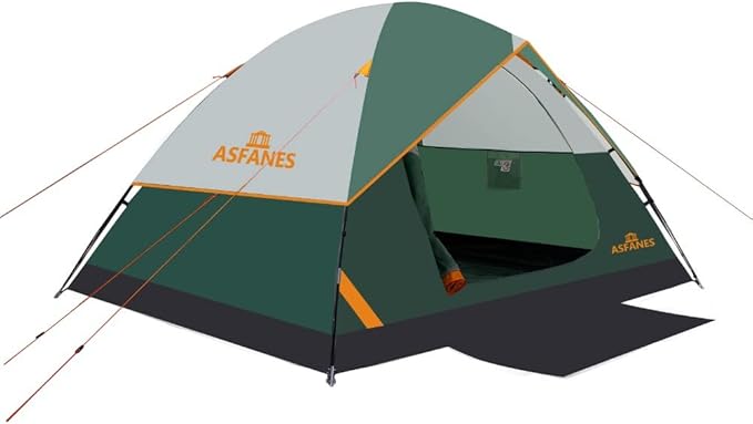 ASFANES Sundome Camping Tent with Rainfly, 2/4/6/10 Person Tent Sets Up in 10 Mins, Weatherproof Shelter for Camping, Festivals, Backyard, Sleepovers, & More
