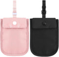 uvbws2PCS Travel Hidden Bra Wallet - Travel Women's Neck Bag - Hidden Money Bag with Adjustable Elastic Band - Ensuring Safe Travel of Valuable Items-Pink+Black