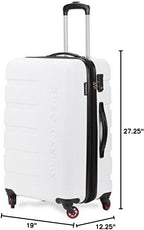 SwissGear 7366 Signature Hardside Expandable Luggage with Spinner Wheels, TSA Lock, Cup-Holder, White, 3-Piece Set (19/23/27)
