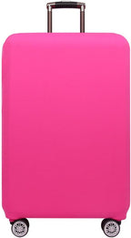 Morbuy Luggage Cover for Suitcase, Modern Solid Color Business Suitcase Cover Protector Fit 18-32 Inch Luggage, Baggage Covers with Zipper for Travel (M(22-24inch suitcase),Rose Red)