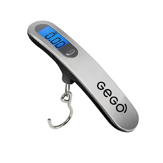 GEGO Scale – Digital Luggage Scale for Travel, Portable Luggage Weigher & Baggage Weight Checker with Temperature Sensor, Backlit LCD Display, Heavy Duty Hook, 110lb/50kg
