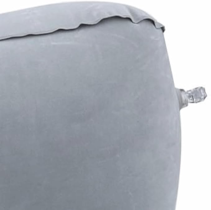 Footrest with Air Pump - Soft Flocking Adjustable Height Leg Support Cushion for Travel, Office & Home Use,37x30x16cm/14.57x11.81x6.30in(Grey)