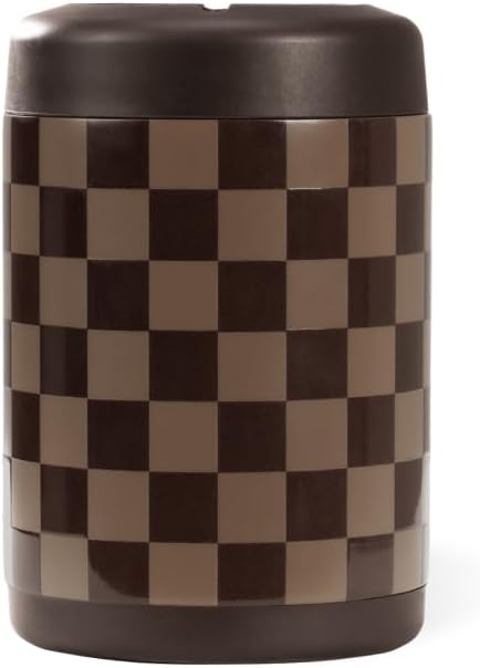 HydroJug Standard Can Cooler - 2-in-1 Insulated Can Cooler Cup - Stainless Steel Can Holder with Non-Slip Rubber Base - Screw-Top Lid - Dishwasher Safe - 12oz, Autumn Checkers
