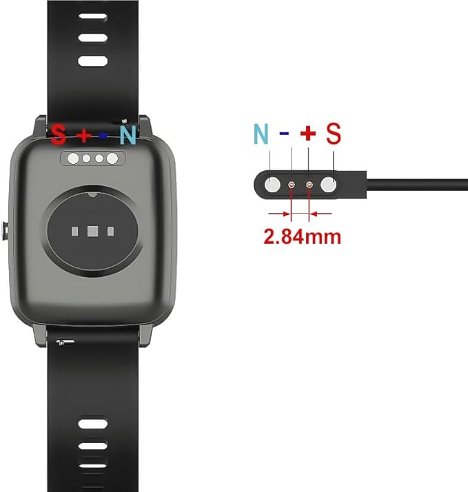 TiMOVO Smart Watch Charger Compatible with YAMAY VeryFitPro SW021,SW01,Willful SW023,SW025, Magnetic USB Charging Cable for Letsfit ID205L,Letscom ID205S,ID216,Umidigi Uwatch 3,Uwatch GT, Black