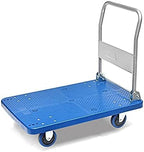 Heavy Duty Foldable Hand Trolley Cart with Quiet Wheels Flatbed Hand Truck for Moving High Weight Capacity Platform Cart for Factories and Shops Portable and