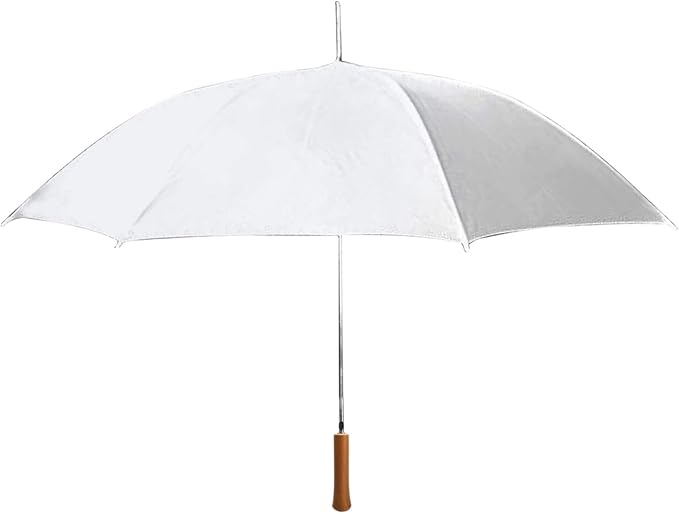 Wedding Umbrella Large 60"| Strong Metal Shaft and Ribs Lightweight | Manual Open Wind Resistant with Wood Color Resin Handle - Perfect for 2 People