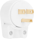 ETL Listed 90 Degree USA Canada Male Plug Nema 5-15P 3 Pole Angle DIY Plug, 15A 125V USA 3Pin Right Angle AC Plug, Nema 5-15P Angled Rewireable AC Plug White