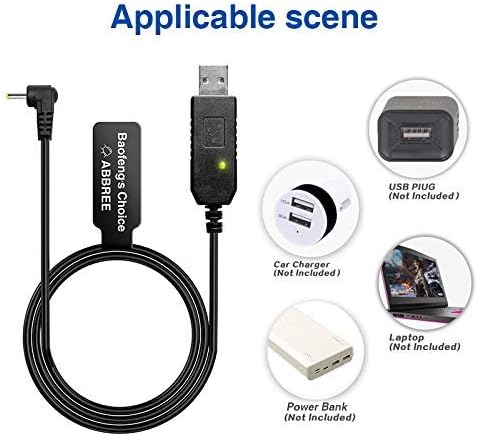 BaoFeng 2.5mm USB Charger Cable with Indicator Light UV-5R AR-152 UV-82 3800mAh Battery UV-S9/9S Two Way Radio (1)