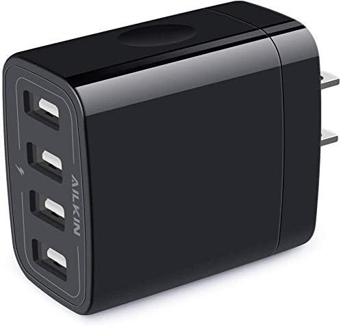 Wall Charger, USB Charger Adapter, AILKIN 4.8A 4Multi Port Fast Charging Station Power Base Block Plug Cube Brick for iPhone 17 16 15 14 SE 13 12 11Pro Max/X/Plus, Samsung A16/A17/S25/S24 Kindle Plug