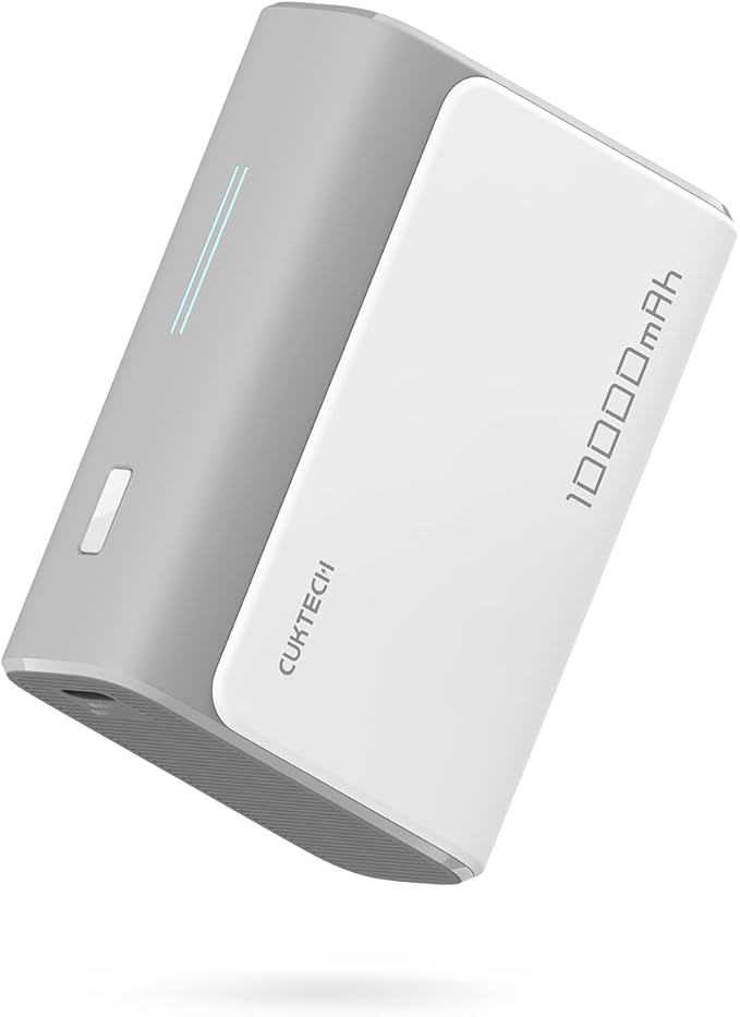 CUKTECH 30W Mini Power Bank, 10000mAh(2S1P) Portable Charger PD3.0 Fast Charging, Dual-Charging Ports Battery Pack, for iPhone 16/15/14/13 Series, Samsung S24/S23/S22, iPad, AirPods, and More (Grey)