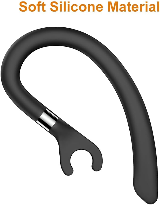 New bee Ear Hooks Replacement Ear Hook Clips- Snap-in Headset Spare Clamp Hook (Black, 3 Pack+Silicon)