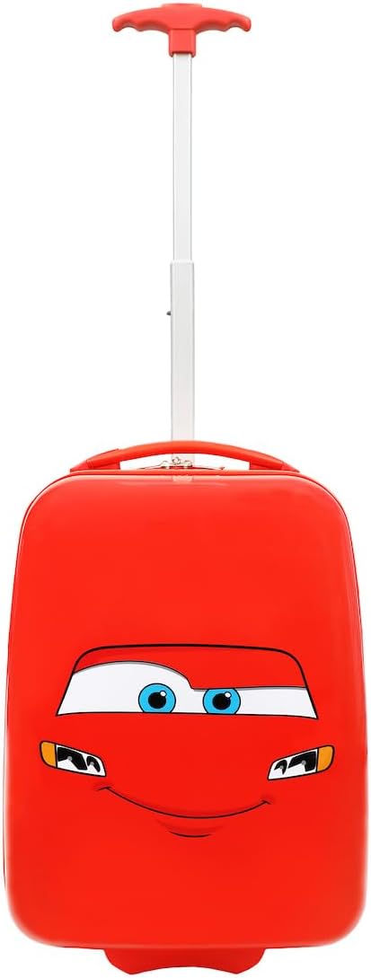 Bioworld Cars Lightning McQueen Big Face 16.5" Toddler Two-Wheel Carry On Luggage