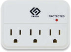 OSKOS 3 Outlet Triple Extender, Wall Surge Protector, 1000 Joules, 3 Prong Grounded Wall Tap, Multiple Outlet Adapter Plug for Travel Home Hotel office, UL Listed