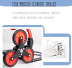 Heavy Duty Folding Hand Truck Trolley 80KG Capacity Multi Purpose Sack Barrow for Luggage Travel Moving Office & Auto Use Portable & Foldable Red Cart
