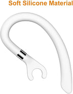 New bee Ear Hooks Replacement Ear Hook Clips- Snap-in Headset Spare Clamp Hook (White, 3 Pack+Silicon)