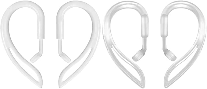 2 Pairs Ear Hook Compatible with AirPods Pro 3 2 1 Gen, YINVA Multi-Dimensional Adjustable Ear Holder (White+Transparent)