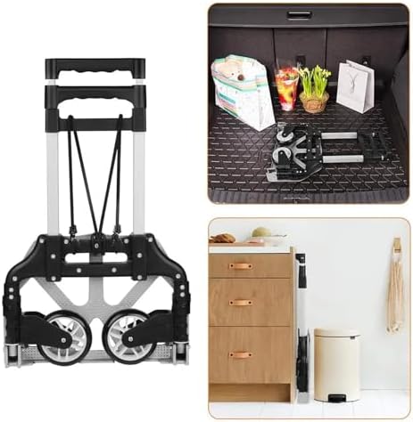 Heavy Duty Folding Hand Truck Collapsible Utility Cart with Wheels for Luggage Cargo & Household Shopping Portable Trolley for Easy Transport